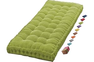 ILIEMAO Coussin Matelas Assise Dossier pour Banc de Jardin balancelle canapé 1/2/3 Places Coussin pour Banc de Jardin Exterieur Interieur 170 cm sur Mesure 110x50 Coussin pour Banc 150 cm(Green 1c,100x50 cm 3