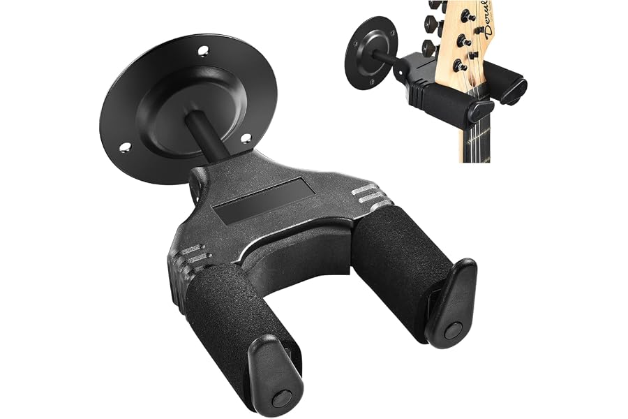 OTraki Colgador de Guitarra Electrica para Pared con Gravedad Bloqueo Automático Soporte Duradero Guitar Wall Hanger para Baj