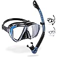 CRESSI Combo Big Eyes+Alpha U.D. - Unisex Mask Extraordinary Visibility Big Eyes and Dry Snorkel Alpha U.D. Ideal for Diving, Snorkelling, One Size