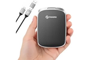 ‎PHIXERO PHIXERO Tragbare Extern SSD 1TB Bis zu 550MB/s, USB 3.2 Gen 2 USB C to C&A for Smartphone/Tablet/PC/Laptop/Kamera (Schwarz)