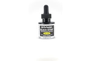Dr. Ph. Martin's Black Star India Ink, 1.0 oz, Black (Hi-Carb)