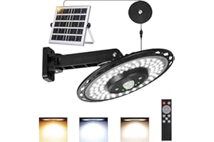 ‎LIXADA Lixada Solarlampen für Außen,Solar Hängelampe 180LED 4400mAh Battery mit 5M Kabel,IP65 Wasserdicht, Bewegungsmelder,5 Modi,für Innen Außen Garten Camping Hühnerstall Gewächshaus,1 Stk