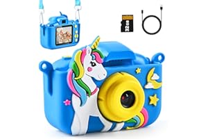 Camara Fotos Infantil, Gavgroom Camara de Fotos para Niños con Pantalla de 2,0” 1080P HD Cámara Fotos Niños con Tarjeta SD de 32 GB, Regalo para 3-8 años Niña Niño de Navidad Cumpleaños - Azul