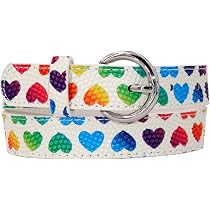 DKDDSSS 2 Pezzi Cintura Con Fibbia A Forma Di Cuore Per Bambini E Ragazze, Regolabile In Pelle PU Per Jeans Vestiti Pantaloni - 2