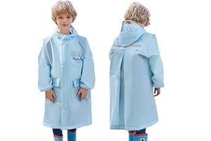 FEWLBY Kids Raincoats for Boys Girls Rain Poncho Hooded Rain Jacket Waterpoof Rain Coats Toddler Cartoon Rainproof Cape Rainwear with Portable Bag