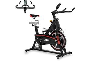 JLL FITNESS JLL IC300 Pro Exercise Bike for Home Use, Direct Belt Driven with 20kg Flywheel, Magnetic Resistance, 3-Piece Crank, Stationary Bike with LCD Monitor, Heart Rate Sensors, Indoor Cycling Bike…