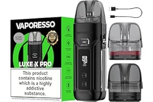 SURVIVAL BOYZ Vaporesso Luxe X Pro Vape Kit [Black] - Available in 7 colours - 1500mAh Battery, Type-C Fast Charge, 40W Output, 0.42" OLED, Anti-Leak - Works with Luxe X, XR Pods & GTX coils - No Nicotine