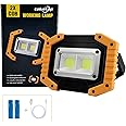 tekstap LED Rechargeable Work Light - 30W 2000LM USB Portable Super Bright Cordless Outdoor Floodlight Battery Powered Flood Working Site COB Security Light for Garage/Workshop/Camping/Hiking/Fishing