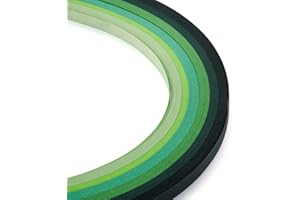 Craftdady 1200 tiras de papel de filigrana de 530 x 5 mm, color verde gradual para manualidades, decoración de fiestas