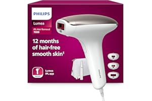 Philips Lumea série 7000, Épilateur à lumière pulsée, alternative à l'épilation laser, avec tondeuse-stylo Satin Compact, 3 embouts pour le corps, le visage et le maillot, modèle BRI923/00