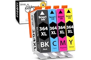 Smart Ink Kompatibel bläckpatron ersättning för HP 364 XL 364XL 4-Pack (Svart XL & C/M/Y XL) använd med HP Photosmart 5520 55
