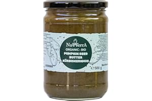 500g Bio Kürbiskernmus – 100% rein, ohne Palmöl, ohne Zusatzstoffe, vegan, ketofreundlich – Geschmeidiger & Nussiger Brotaufstrich – Proteinreich - Nutterra