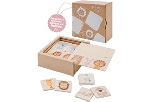 wunderwunsch smallfoot Memo Spiel, Montessori personalisiert Spielzeug, Lernspielzeug, für Kinder, Kleinkind und Schüler als Geschenk Kids zum Lernen, individualisiert (ohne Name)