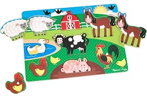 Melissa & Doug Wooden Peg Puzzle - Farm Animals | Puzzles | Wood