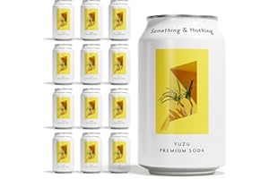 Something & Nothing Yuzu Flavoured Sparkling Water, 12 x 330 ml Cans | Lightly Carbonated Fizzy Soda Waters Infused with Added Grape & Lemon Juice | Vegan & Low Calorie Multipack Healthy Soft Drinks