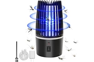Lixiin Lampada Antizanzare Elettrica, Lampada Anti Zanzara, 4000mAh Ricaricabile USB Trappola per Mosca Insetti 360 ° UV Elettrico Anti Zanzara Luce Notturna Indoor
