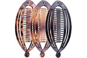 WLVINSON 3 Pezzi Fermaglio Capelli Donna Banana,Mollette Capelli Donna,Accessori Capelli,Fermaglio per Capelli a Banane,Hair Clips,Fermagli per Capelli a Banana Retrò,Pinze a Coda di Pesce Ragazze per Sport