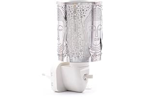 Candle-Brothers elektrische Duftlampe | Duftlampe Spirit | Aromalampe für Duftwachs | Nachtlicht für Steckdose | Duftlampe Keramik Weiß | Steckdosen Lampe für Büro, Schlafzimmer, Yoga