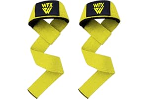 WFX Polsiere per sollevamento pesi imbottite, in neoprene, per uomini e donne, per palestra, cross fit, allenamento, manubri, fitness, body building, power lifting, stacchi da terra