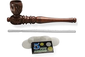 SPLIFF Silbato de madera hecho a mano Varios modelos con limpiador de pipas y coladores. (Palisandro tallado - 12,5cm)