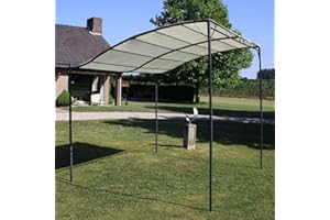 Tidyard Pérgola, Gazebo, Toldo, Cenador para Jardín, Patio o Terraza de Protector Solar Exterior 3 x 2,5 m Blanco Crema y Negro