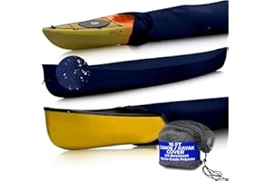 EliteShield Canoe Cover Kayak Cover; Waterproof UV Resistant Marine Grade Polyester Canoe Kayak Boat Full Storage Cover fits 9 ft-10 ft Long, 96 Inches Girth Navy Color