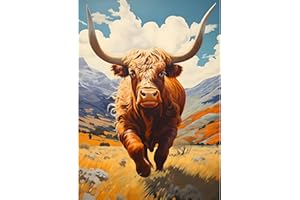 DOMROM Kuh Diamond Painting für Erwachsene, Tier Diamant Painting Kits Bilder Landschaft Diamond Art Painting, 5D Diamant Malerei DIY Diamond Painting Set für Home Wand Decoration 30x40cm