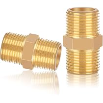 2 Stuks Dubbele Nippel 1 Inch – Messing Buitendraad – 32,5 Mm – Geschikt Voor Sanitair, Verwarming, Tuinslangen En Meer