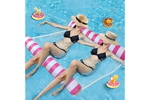 Weeupolfun Hamaca Flotante para Piscina,Doble Inflable Flotante,Hamaca de Agua con Portavasos Inflable,Hamaca Piscina para Fiestas en la Playa en la Piscina