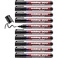 Edding E-300 Fine Tip Permanent Marker 10-Piece Set, Black