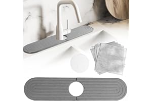 RtottiM Kieselgur Stein Waschbecken Splash Pad 45x10cm Wasserhahn Spritzschutz Pfannen Saugfähige Matte Kieselalgenschlamm Wasserhahn Matte Wasserhahn absorbierende Matte