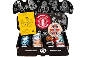 Premium Craft Beer Valentine's Day Beer Gift Hamper For Men - 3 Independent Craft Beers, Snack & Tasting Guide by QWERTY Beer Box - Beer Gift Set, Valentine's Day Gifts. Valentine's Beer Gift