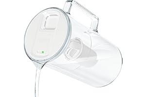 Wessper Jarra de Cristal con Filtro de 3 l con Contador de Cambio de Filtro, Jarra con Cartuchos de Filtro SIN BPA, Jarra de Cristal con Filtro de Agua de Carbón Activado, Bianco