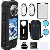 Vasgather Kamera koruyucu aksesuarları kiti Insta 360 X3 dahil silikon koruyucu kapak/ekran koruyucular/kamera kılıfı (toka i