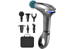 Massage Gun Deep Tissue LUOMTSE Massager Gun Massagers for Pain, Portable Percussion Massager for Body Pain Recovery Great Gift (Removable Handle&Technology Grey)