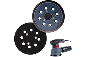 HUGWAIT 2 Unidades 125mm Plato de Lija 8 Agujeros para Makita BO5010, BO5030K, BO5031K, BO5041K, BO5042 DeWalt 151281-08 DW420 DW4388 Almohadillas de Lijadora Orbital Base Klett Repuesto