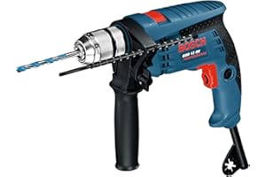 Bosch Professional Trapano con percussione GSB 13 RE (Motore da 600 Watt, incl. asta di profondità 210 mm, mandrino autoserrante 13 mm)