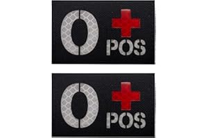 APBVIHL O POS O+ Positif Groupe sanguin Infrarouge IR Réfléchissant Laser Cut Patchs Appliques Morale Tactique Militaire DIY Emblème Brassard Badges Décoratif Patch
