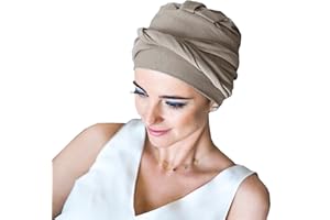 CAREBELL - Turbante Oncológico para quimioterapia/Ideal para Pacientes con pérdida de Cabello/Protección para Alopecia/Diseño Confort Acero/Cómodo y Transpirable/Tejido de bambú.