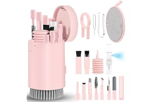 Walrfid 20-in-1 Laptop Tastatur Reinigungsset für iPhone, Airpods, MacBook, iPad, Smartphone, Kamera, Ohrhörer, PC, TV-Monitor, Multifunktional Elektronik-Reinigungsset - Rosa