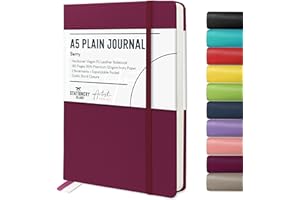 Stationery Island Cuaderno A5 Sin Forro, Libreta Liso de Tapa Dura con Papel Grueso Premium de 120 g/m², Cuaderno en Blanco de Tapa Dura de 180 Páginas Para Escritura, Estudio, Planificación, Diario