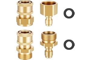 Zocipro Set med 4 st adapter M22-14 mm till 1/4 tum, högtryckstvätt, slangbeslag, snabb anslutning och frånkoppling för eltvä