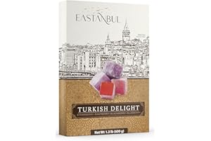 Eastanbul Turkish Delight, 600g, Turkish Delights Candy Assorted Strawberry, Blackberry, Raspberry & Blueberry Flavor, International Candy, Lokum, Plain, Gluten Free, No Synthetic Ingredient, Vegan