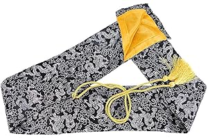 SOFIALXC Silk Sword Bag Samurai Katana Wakizashi Tanto Sword Cover Carry Bag with Golden Tassel,K