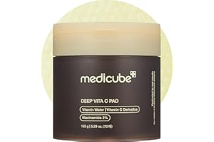medicube Almohadillas Tónicas Faciales Deep Vita C Para Un Tono De Piel Irregular, 500 000 Ppm De Agua Con Vitaminas Y 3 Tipos De Vitaminas, (70 Láminas), Almohadillas Deep Vita C