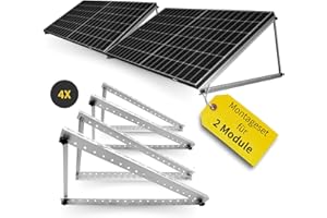 Avoltik supports de panneau solaire - Support de panneau solaire en aluminium - Support PV avec angle réglable pour toit, balcon et sol (2, 45 pouces (114 cm))