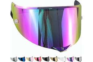 EVERALO Visiera Casco Compatibile con Agv Corsa - Corsa R - Pista - Pista Gp - Pista Gpr - Pista Gp RR - Gt Veloce - Veloce S - Race 3 Pinlock e TearOff Ready (Arcobaleno)