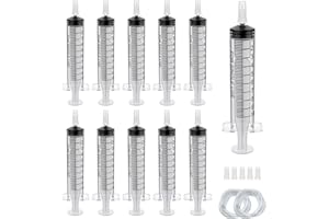 REYSHIN 10 Stück Kunststoff Spritzen mit Schlauch 10ml, Einwegspritze Plastikspritze&Futterspritze Dosierspritze in Einzelverpackung. Ideal für feine Dosierungen, Hobby, Handwerk und Haustiere(10, 10ml)