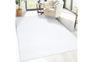carpet city Alfombra Shaggy de pelo alto, 160 x 230 cm, color blanco, de pelo largo, moderna, mullida, suave, decoración para dormitorio