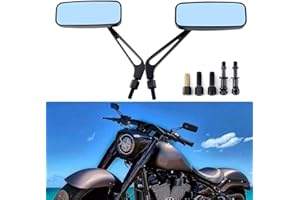 BREDUXSER M8 M10 Moto Rétroviseur Latéral Rectangle Aile Rétroviseur Pour Sportster 883 1200 Dyna Street Electra Glide Rock King Rocker Cruiser Chopper Touring Bobber